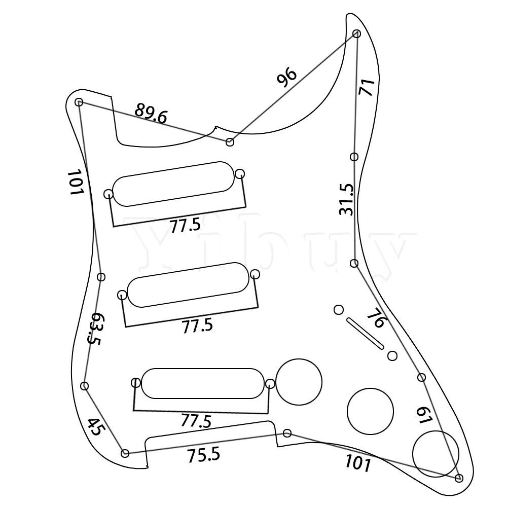 Guitar Prewired Loaded Pickguard With Hot Rails Pickups Fit Fender Stratocaster