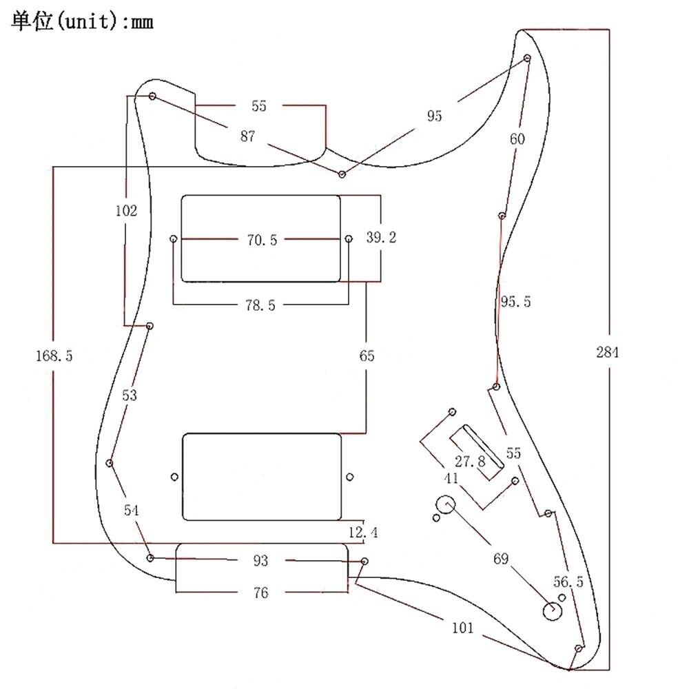 1 Piece HH Aluminum Pickguard Guitar Scratch Plate in Silver Fit Fender Strat ST