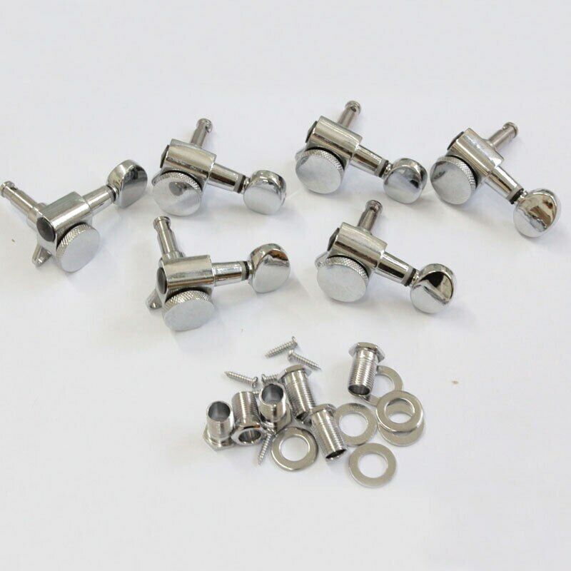 6R Guitar Chrome Locking Machine Heads Tuners Fit Fender Telecaster/Stratocaster