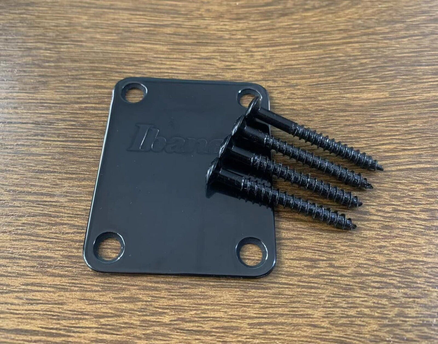 Black Ibanez Guitar and Bass Neck Plate with Mounting Screws
