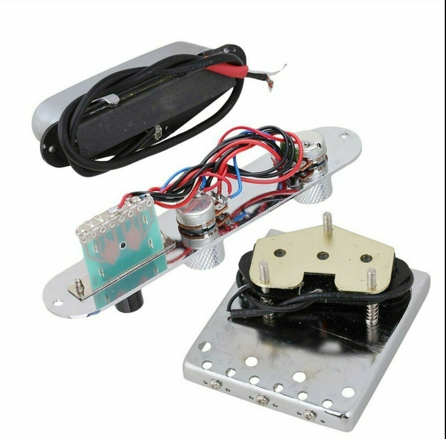 Chrome Guitar Pickguard,Control Plate,Bridge,Pickups Set Fit Fender Telecaster