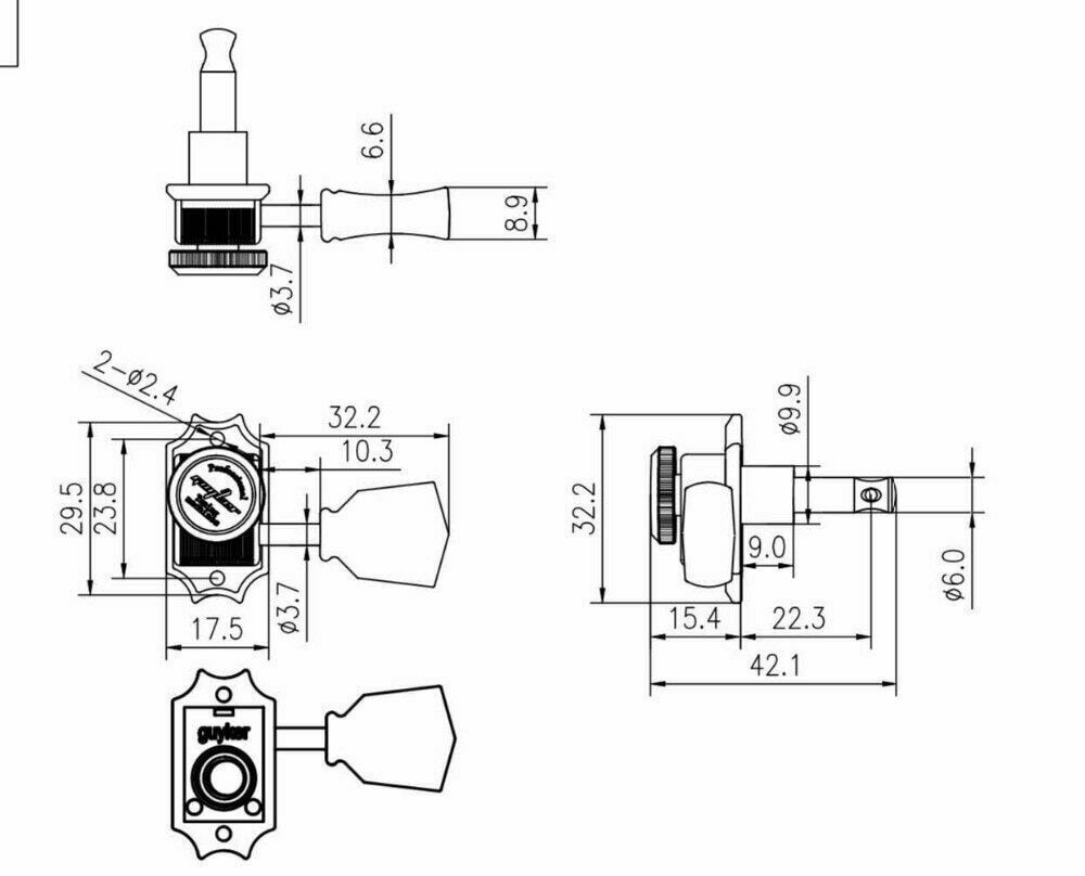 3x3 Chrome Vintage Locked String Tuning Pegs Fit Epiphone Les Paul SG DOT ES