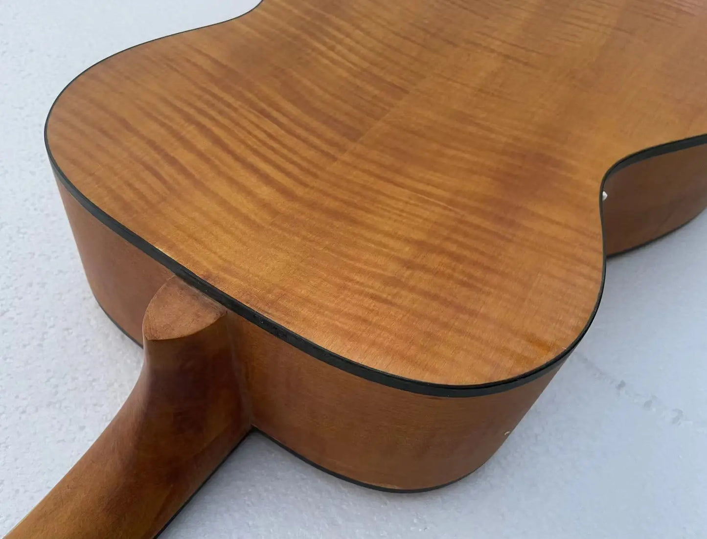 Tiger Maple Top Resonator Guitar Body with Neck, Rosewood Fingerboard