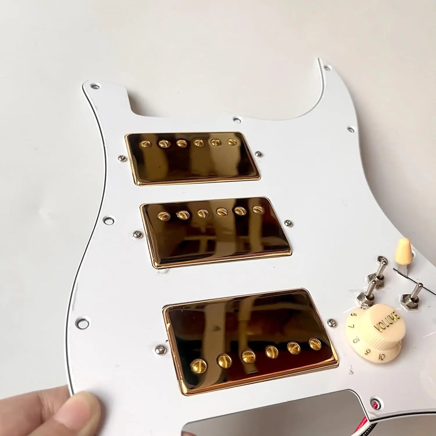 HHH White Stratocaster Strat Style Guitar Loaded Prewired Pickguard with Multifunction Switches