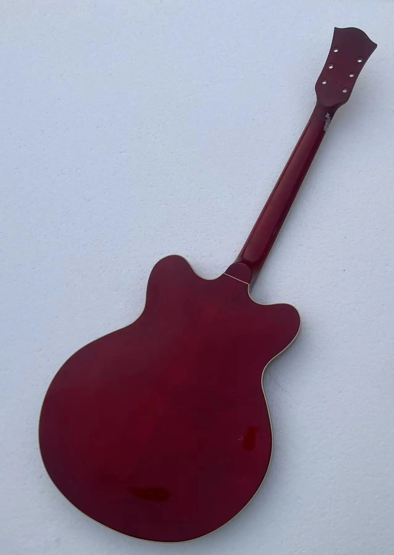 Red Laminated Maple Wood Guitar Semi Hollow Body with Neck, Rosewood Fingerboard