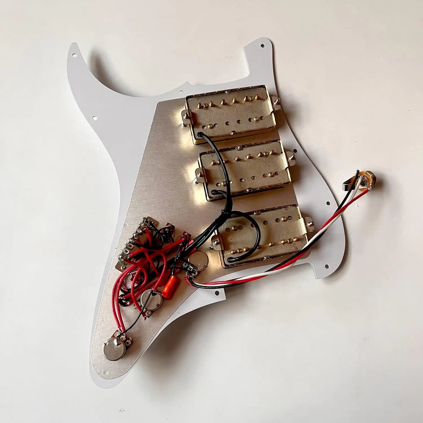 HHH White Stratocaster Strat Style Guitar Loaded Prewired Pickguard with Multifunction Switches