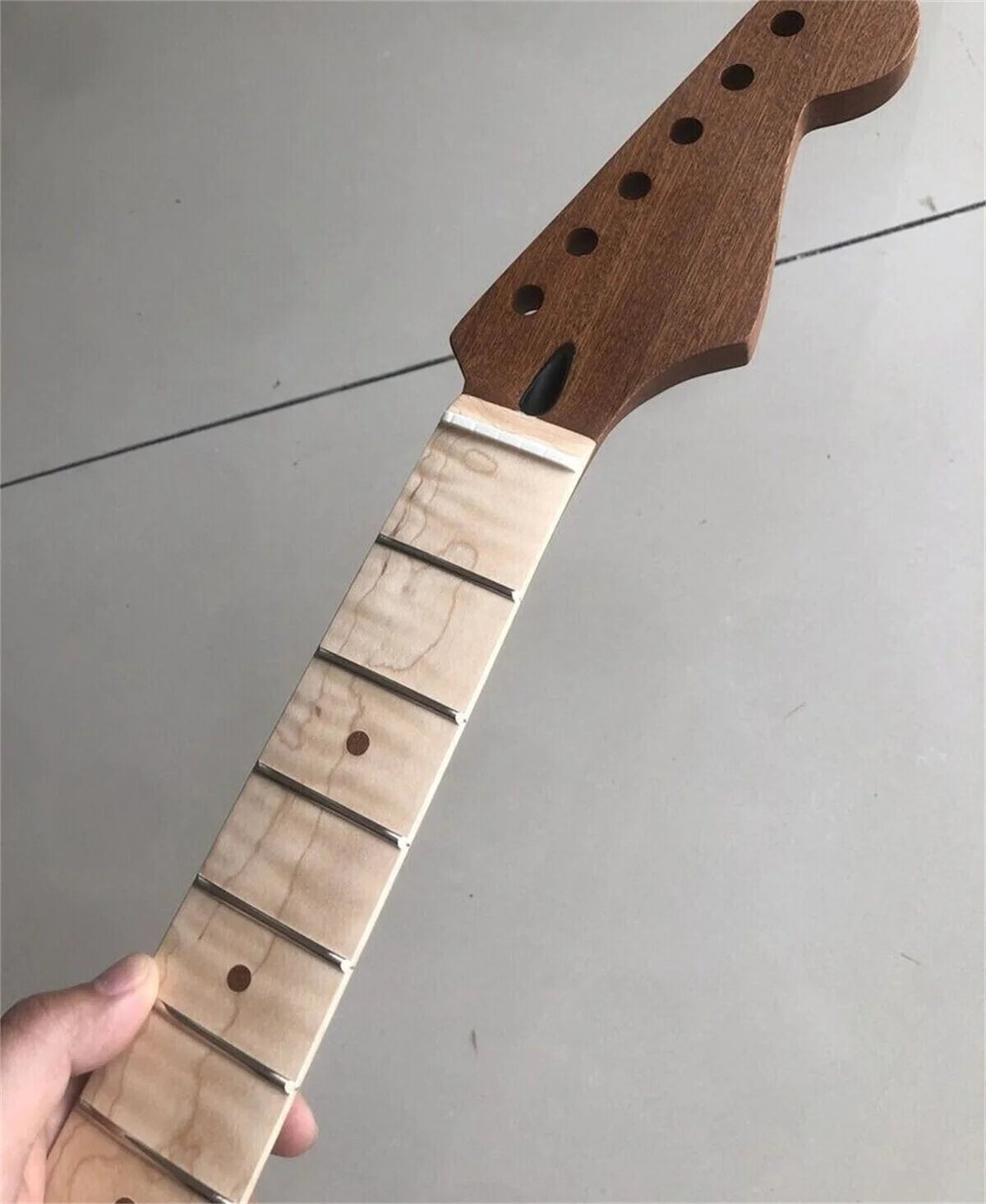 Mahogany Wood Stratocaster Strat Style Guitar Neck, Maple Fingerboard