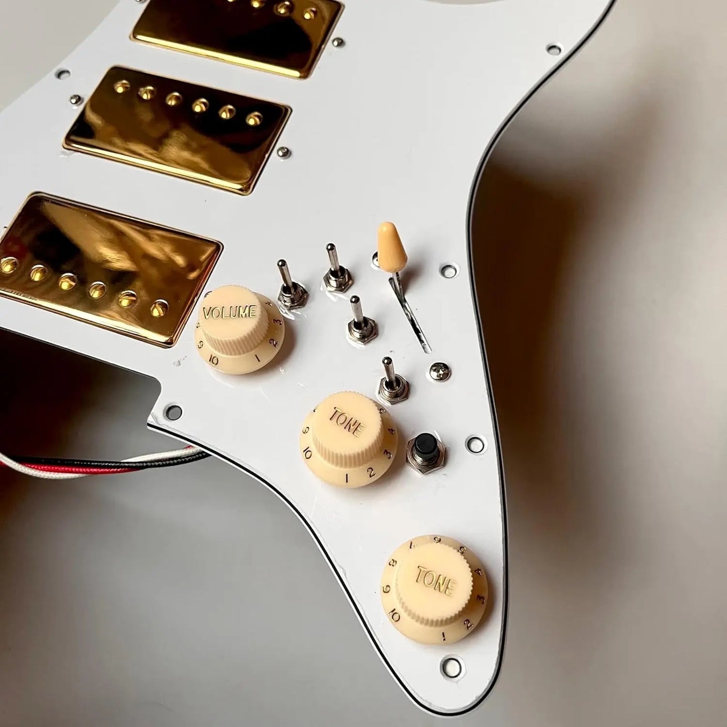 HHH White Stratocaster Strat Style Guitar Loaded Prewired Pickguard with Multifunction Switches