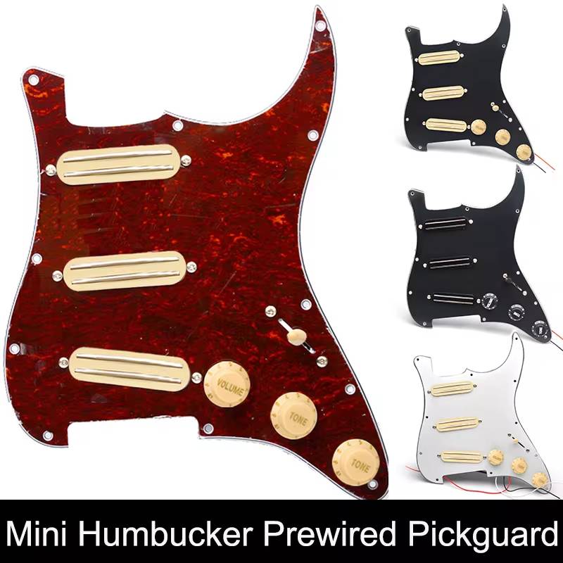 SSS Prewired Loaded Electric Guitar Pickguard Set Dual Rail Pickups For Fender Stratocaster Strat