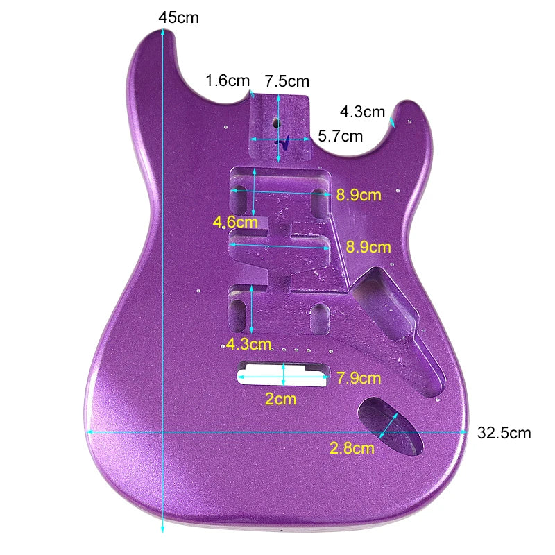 Metallic Finish Guitar Poplar Wood Body DIY Project For Stratocaster Strat DIY Project