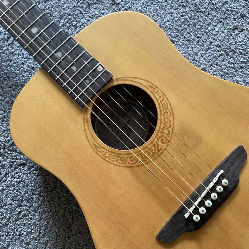 34" Luna Vintage Acoustic Guitar, Spruce Top Body, Mahogany Neck