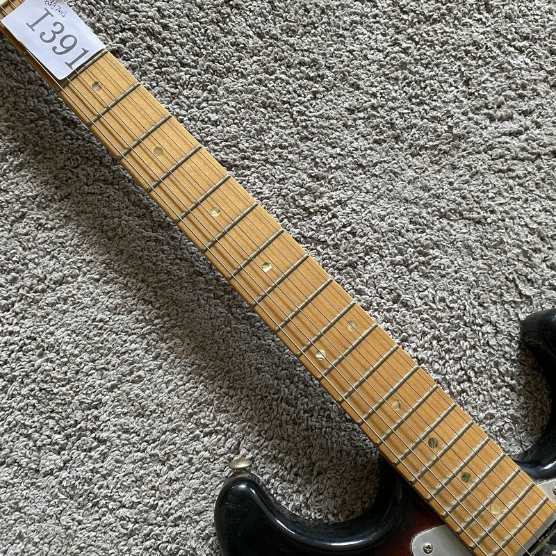 J&D Sunburst HSS Electric Guitar, Solid Basswood Body, Maple Neck, 22