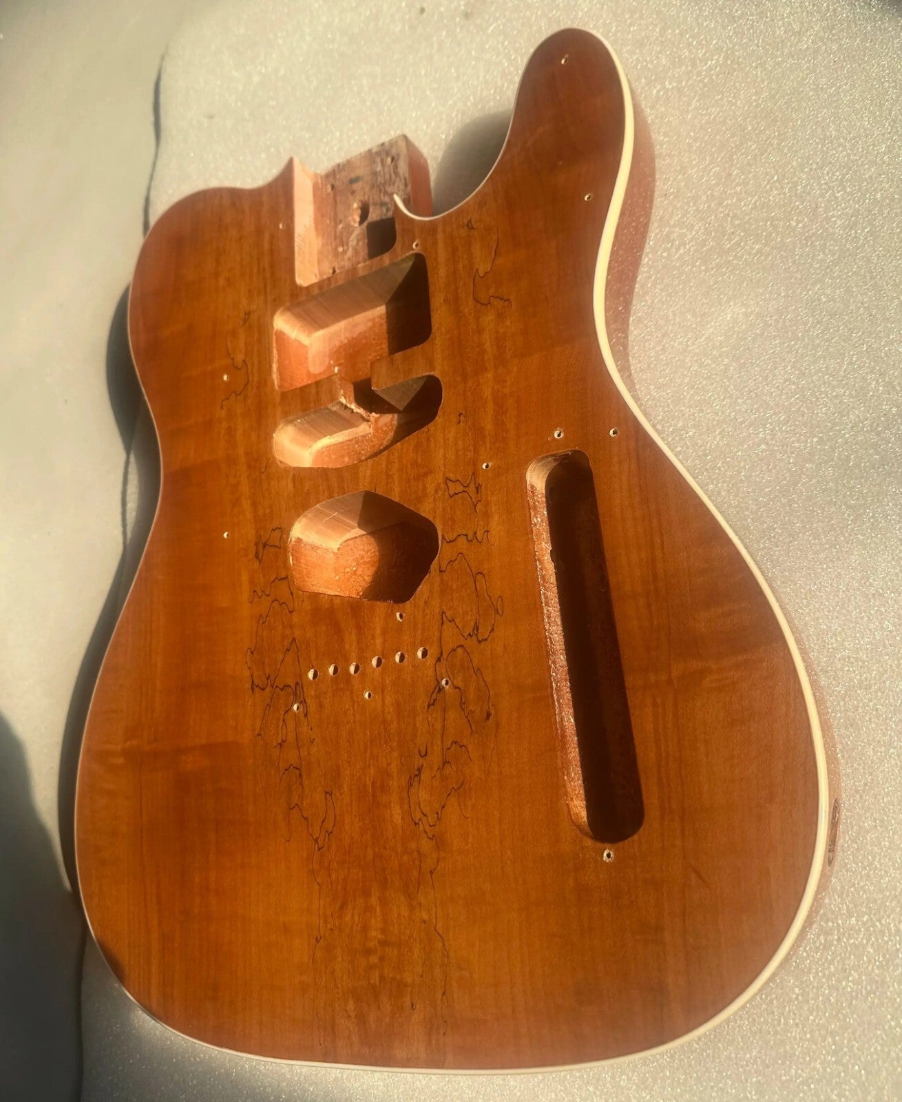 Mahogany Wood Guitar Body Spalted Maple Top Fit Tele Telecaster
