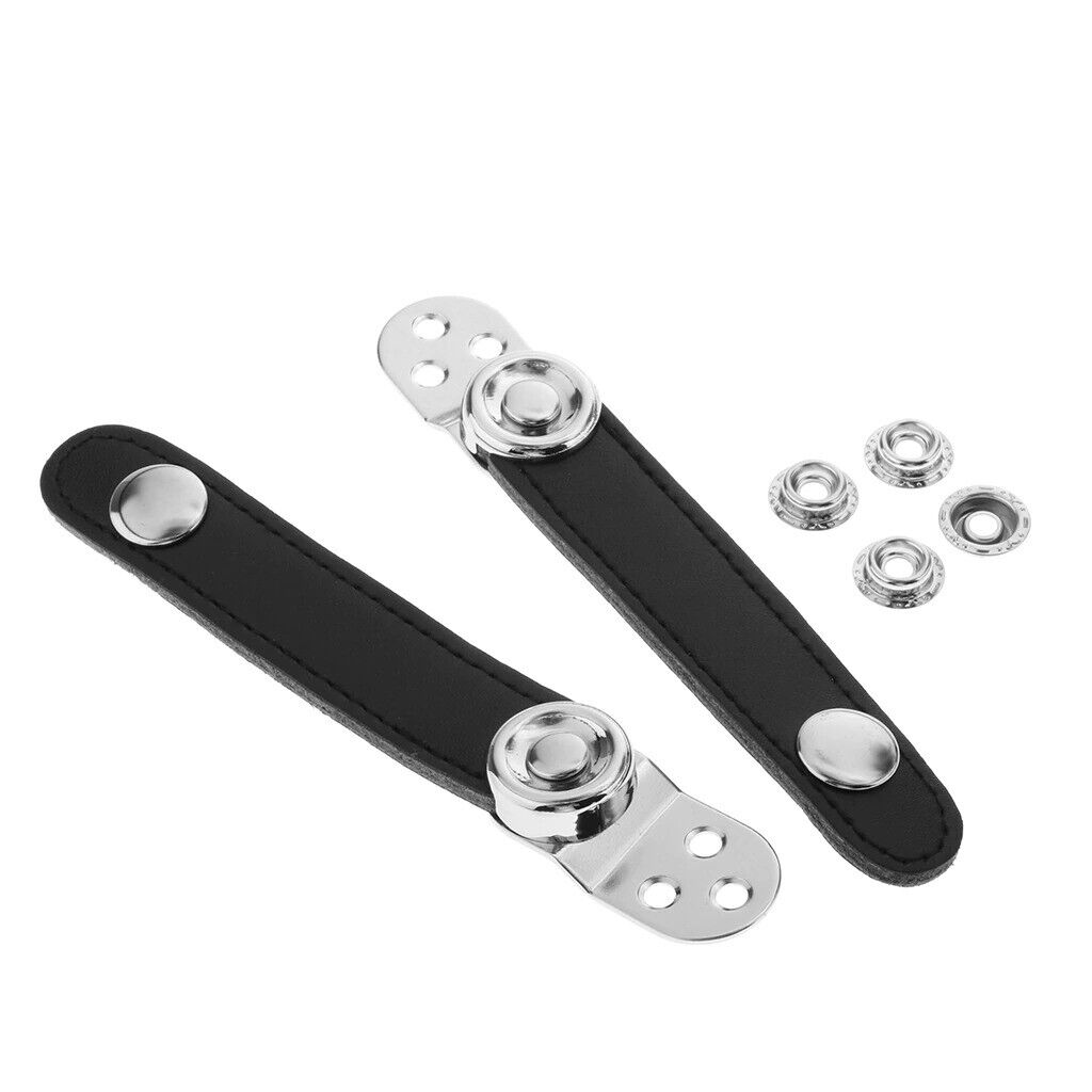 Black 2pcs Accordion Bellows Straps With Metal Extension Film