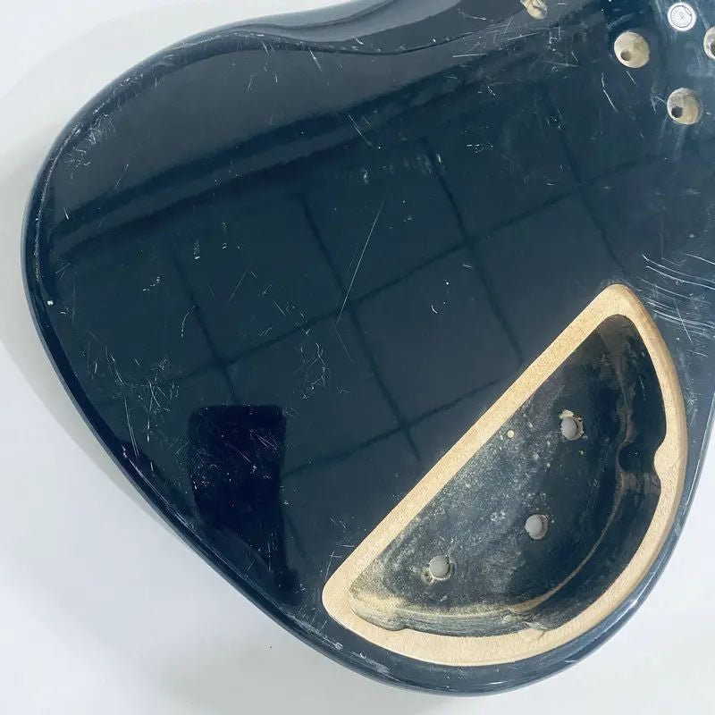 Black Left Handed 4 String Bass Basswood Body DIY Project