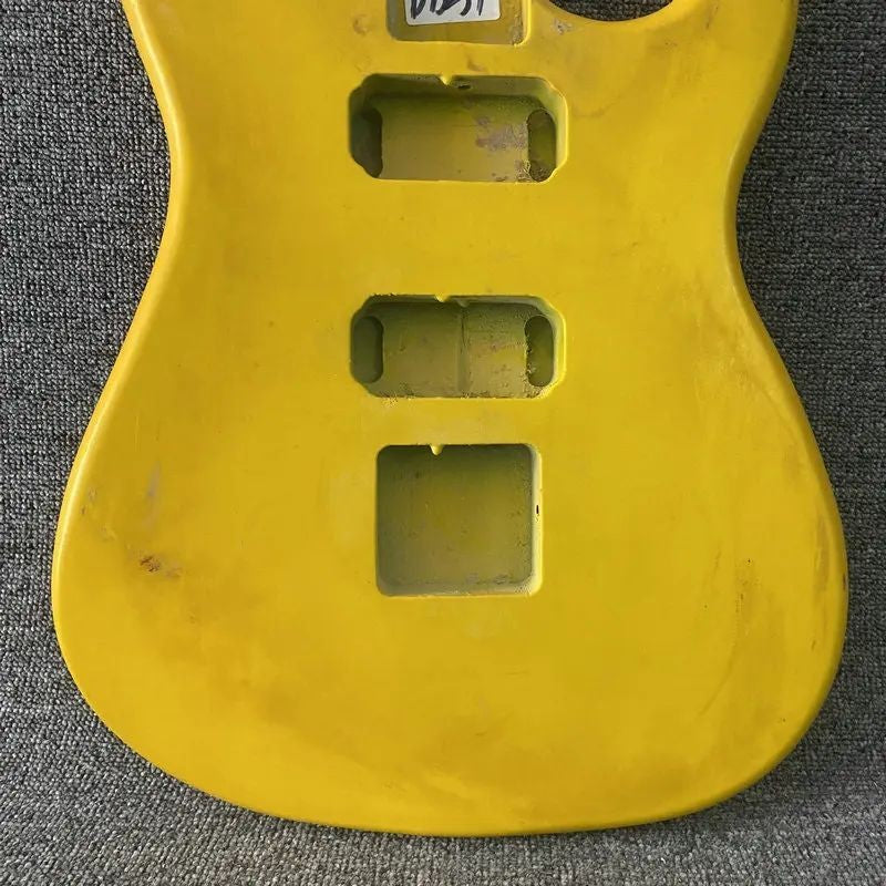 Yellow HH Guitar Basswood Double Cutaway Body