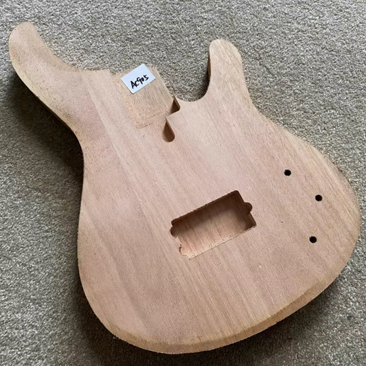 Mahogany Wood 4 String Bass Body Unfinished DIY Project