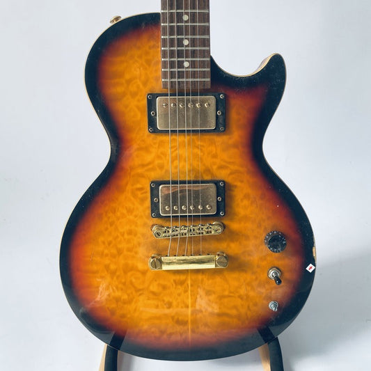 J&D Solid Basswood Guitar Body Quilted Maple Top, Maple Neck Fit LP Le