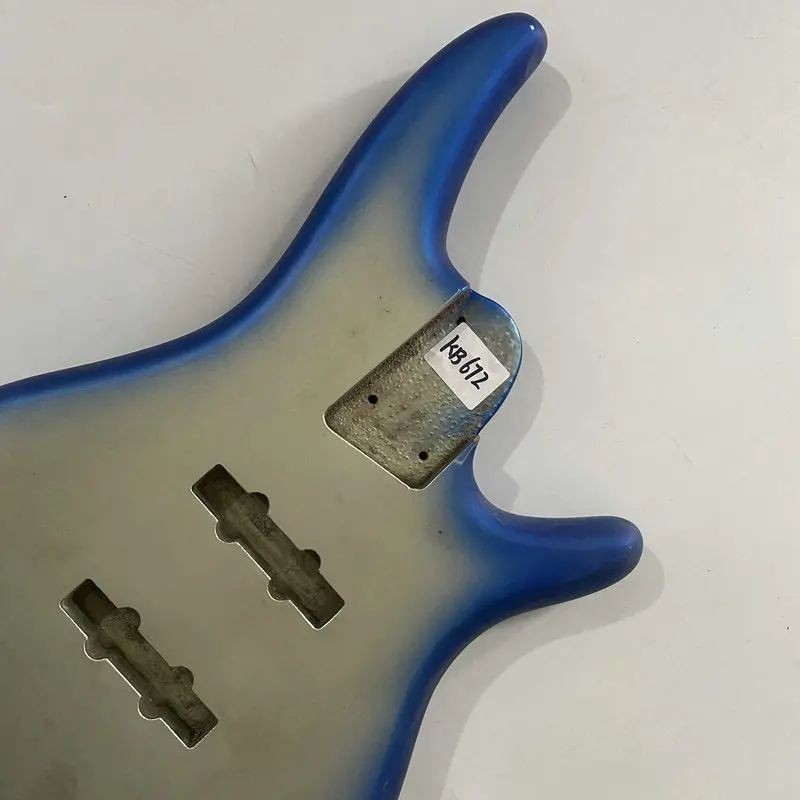 Metallic Blue / Grey 4 String Electric Bass Basswood Body