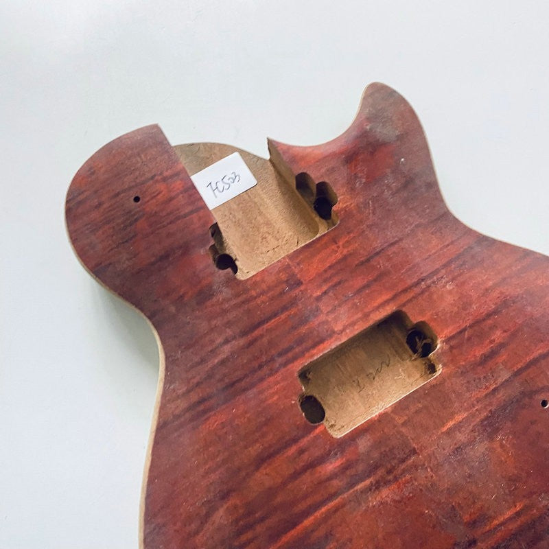 LAG Mahogany Wood Guitar Single Cut Body with Tiger Maple Top Fit Les