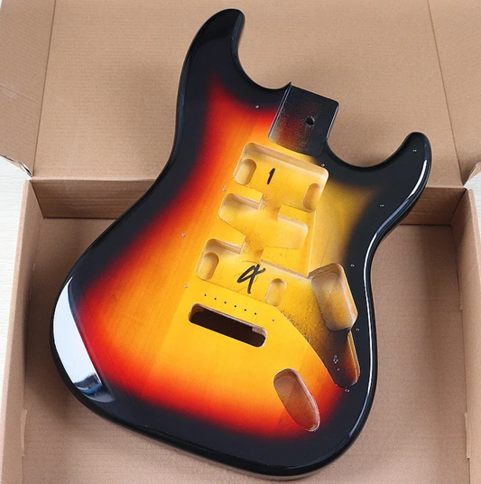 Tobacco Burst Poplar Wood Guitar Body Fit Stratocaster Strat