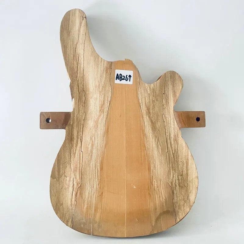 Raw Materiel Electric Bass Guitar Mahogany Body, Burl Wood Top
