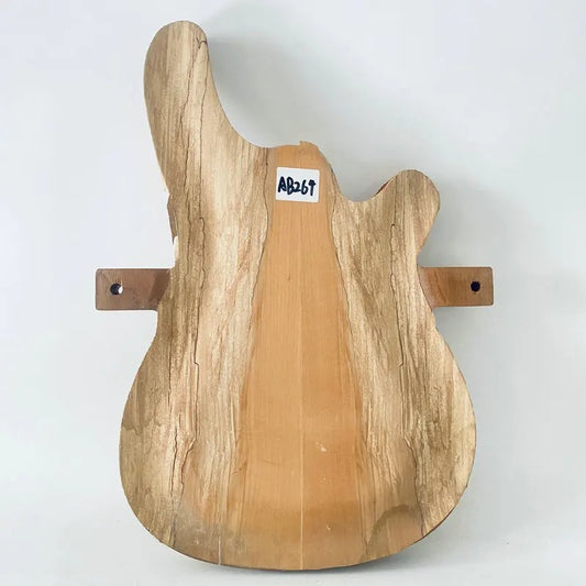 Raw Materiel Electric Bass Guitar Mahogany Body, Burl Wood Top