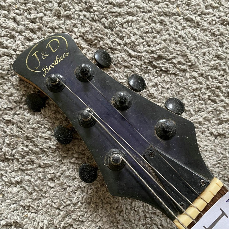 J&D Black Guitar, Solid Mahogany Body, Maple Neck, 24 Frets Rosewood F