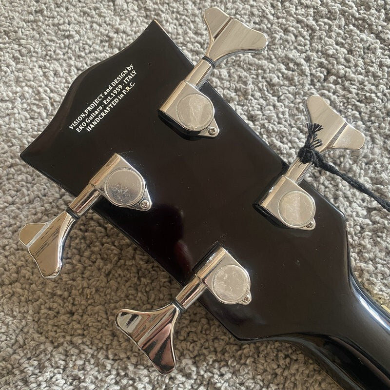 Eko Left Handed Acoustic Electric Bass, Spruce Mahogany Body, Rosewood