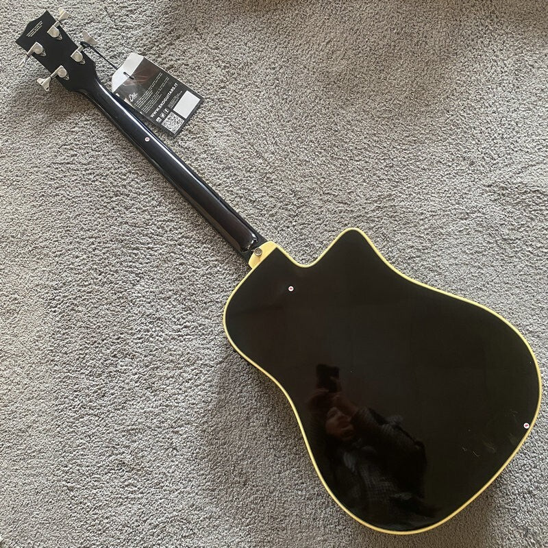 Eko Left Handed Acoustic Electric Bass, Spruce Mahogany Body, Rosewood