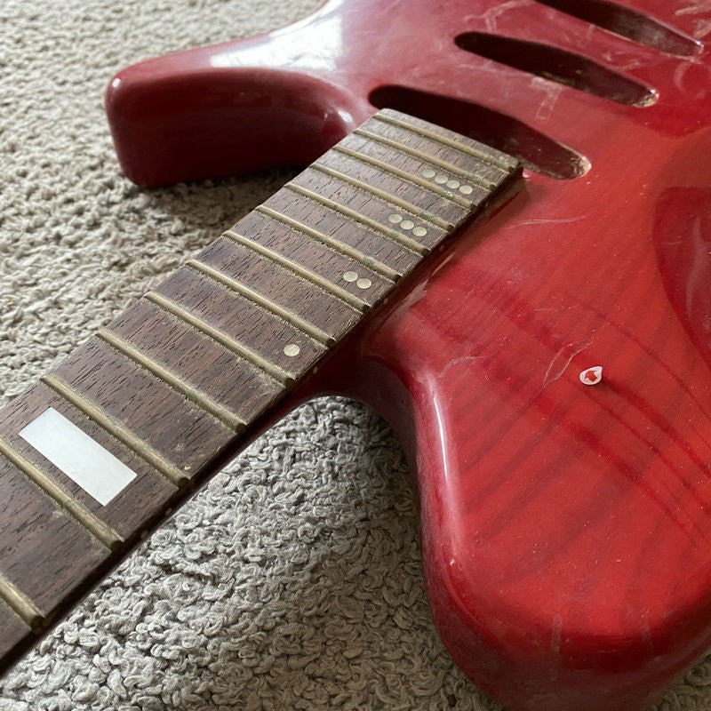 Red SSS Electric Guitar, Ash Wood Body, Maple Neck, Rosewood Fingerboa