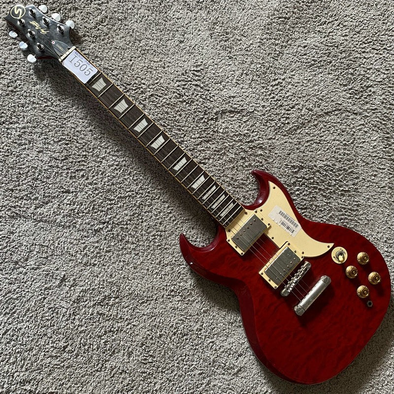 Samick Red Electric Guitar, Mahogany Body, Rosewood Fingerboard Neck