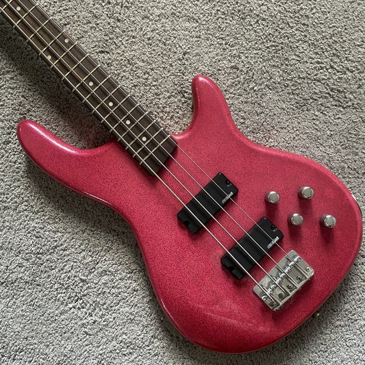 Metallic Sparkling Pink 4 String Electric Bass, Maple Neck, 22 Frets F