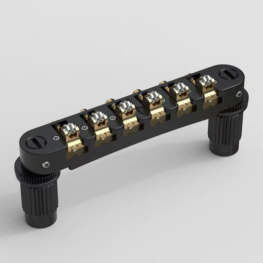 Black Adjustable Roller Saddles Guitar Tune O Matic Bridge Fit Les Pau
