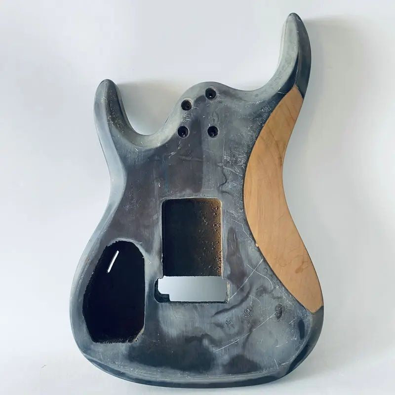 Black Solid Basswood Guitar Double Cutaway Body