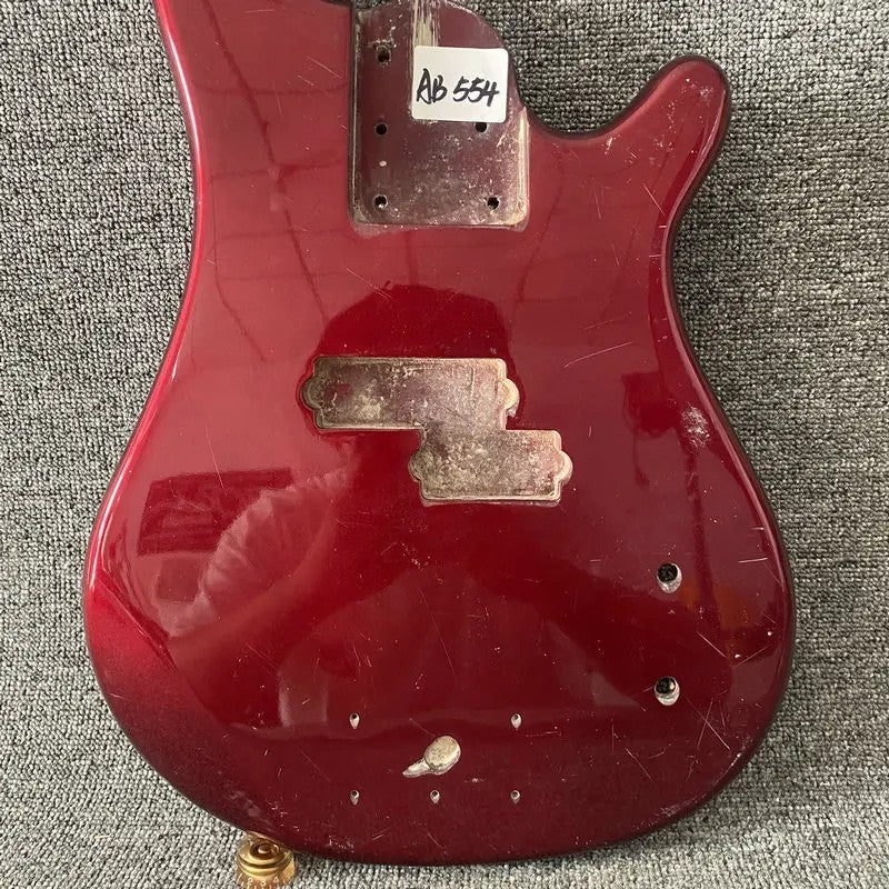 Metallic Red 4 String Bass Basswood Body
