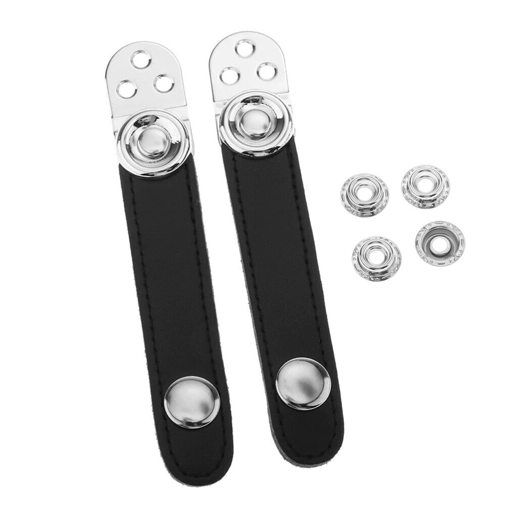Black 2pcs Accordion Bellows Straps With Metal Extension Film