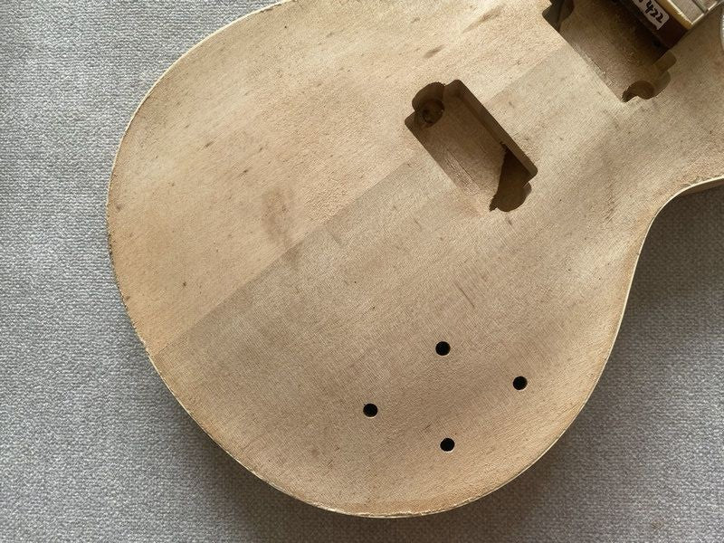 Unfinished Guitar Basswood Body with Neck, Rosewood Fingerboard Fit Le