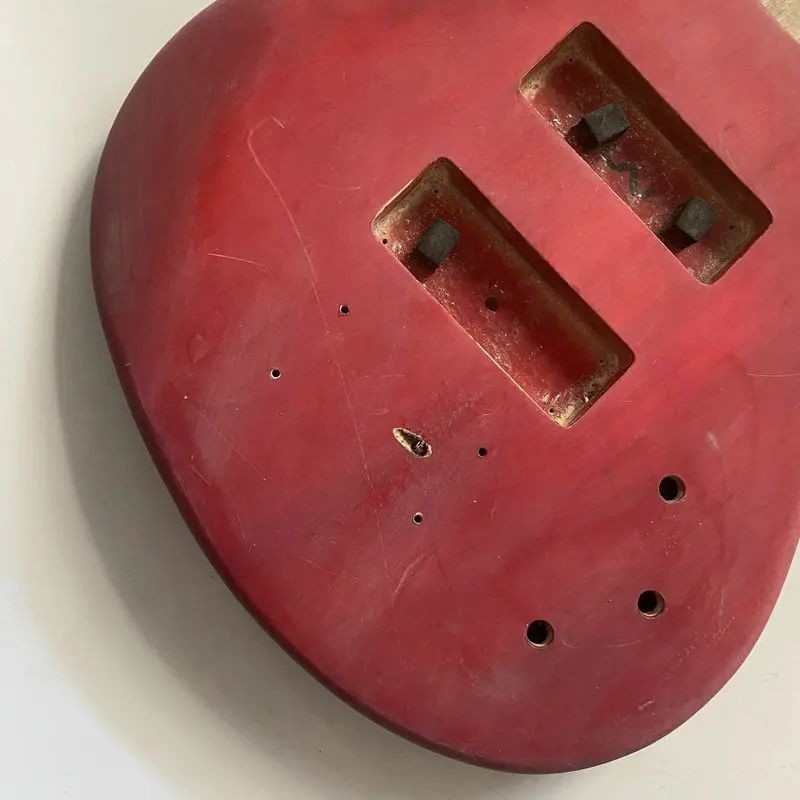 Solid Basswood Red Electric Bass Guitar Body