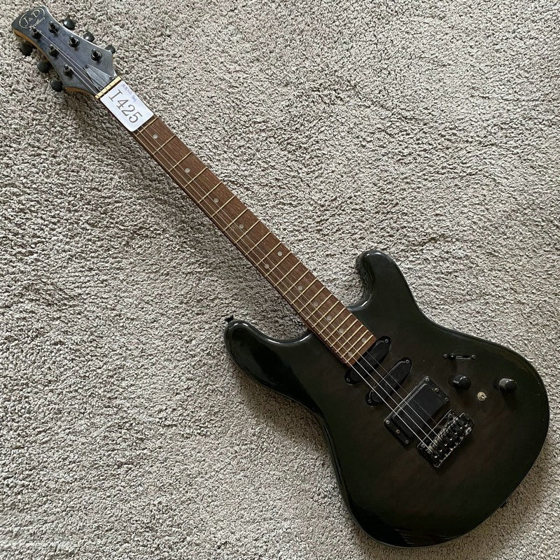 J&D Black Guitar, Solid Mahogany Body, Maple Neck, 24 Frets Rosewood F
