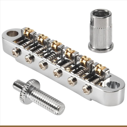 Chrome Guitar Roller Saddles Tune O Matic Bridge Fit Washburn,Epiphone