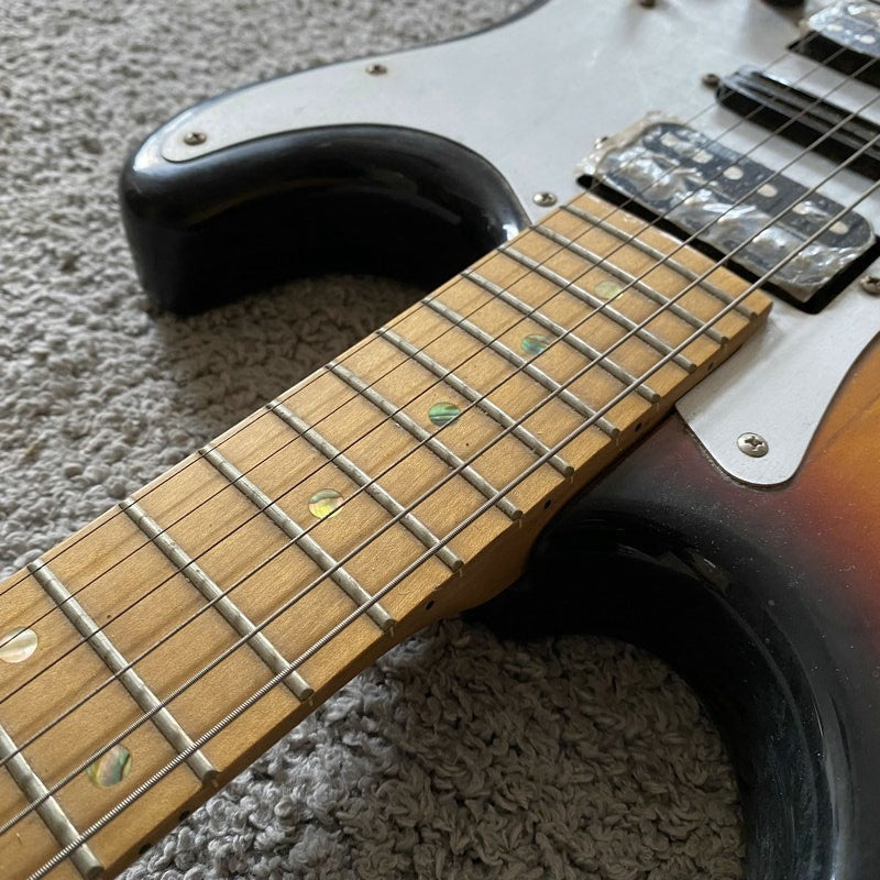 J&D Sunburst HSS Electric Guitar, Solid Basswood Body, Maple Neck, 22