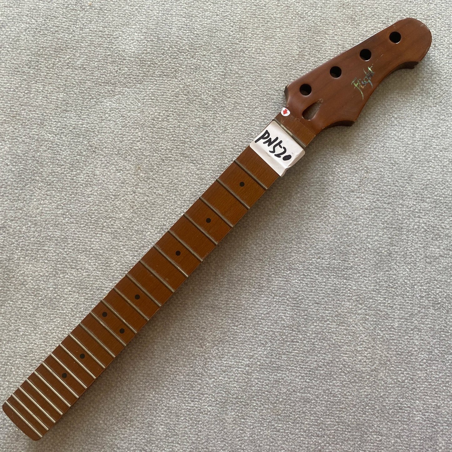 Roasted Maple Wood 4 String Mini Electric Bass Neck, 22 Frets Fingerbo