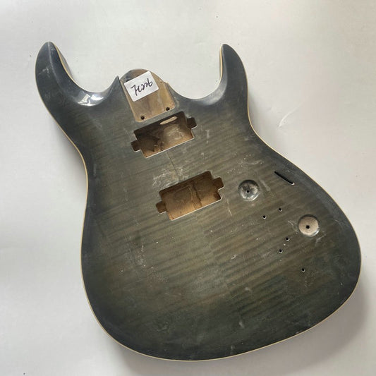 Solid Basswood Guitar Body with Tiger Maple Top, HH Pickup Route