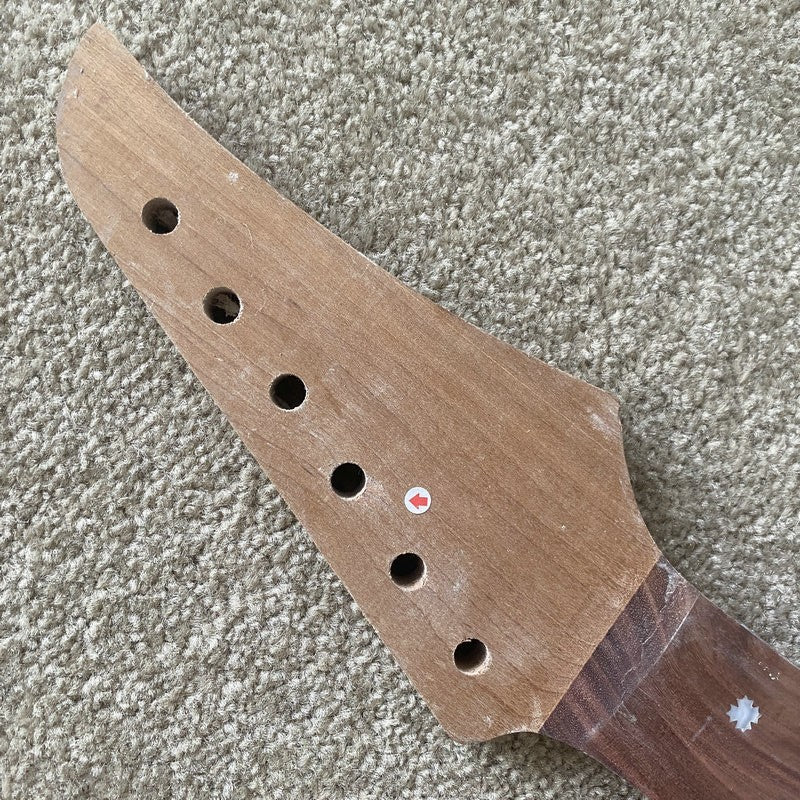 Maple Electric Guitar Neck, Rosewood Fingerboard, Roses Flowers Inlay
