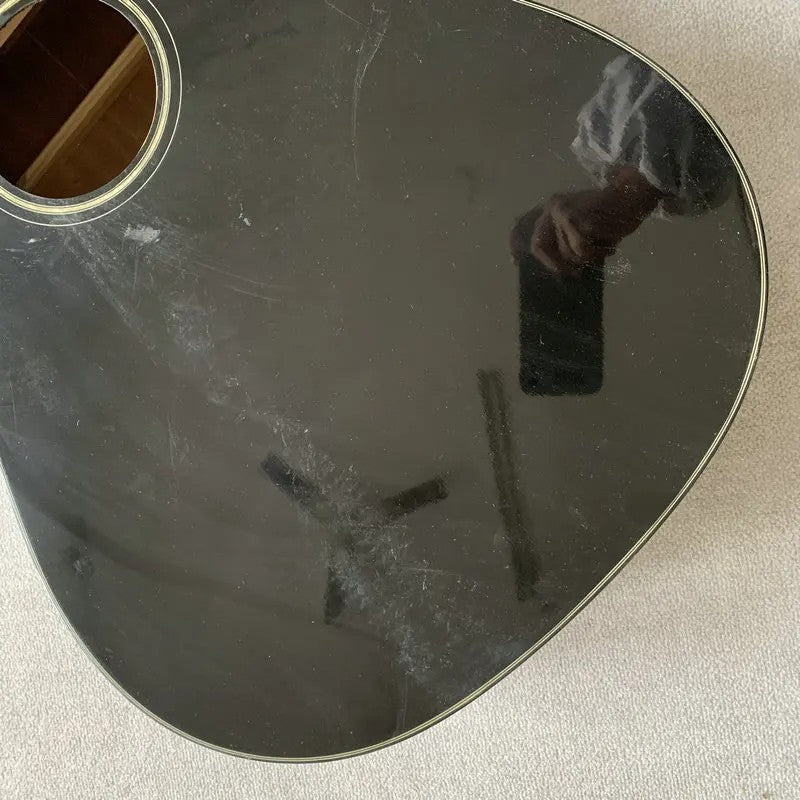 Glossy Black Acoustic Guitar Mahogany Sides Body 41"