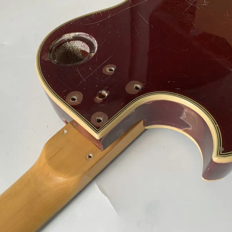 Red DIY Project Guitar Mahogany Body with Maple Neck, Rosewood Fingerb