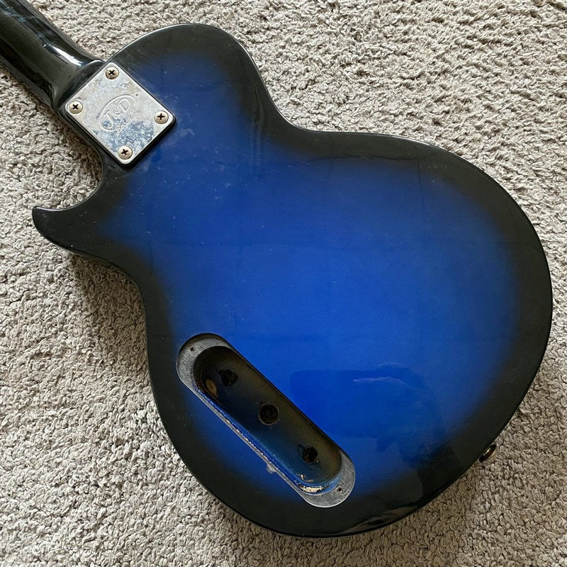 J&D Blue Mini Guitar, Solid Basswood Body, Maple Neck Fit LP Les Paul