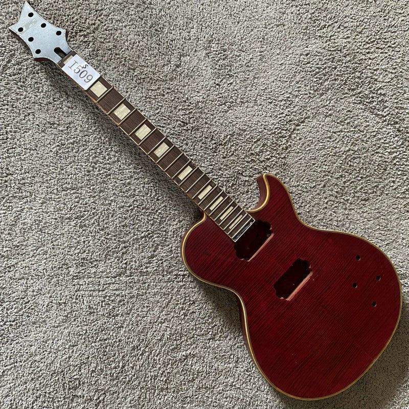 DeVille Red Tiger Maple Top Guitar Body, Rosewood Fingerboard Neck Fit