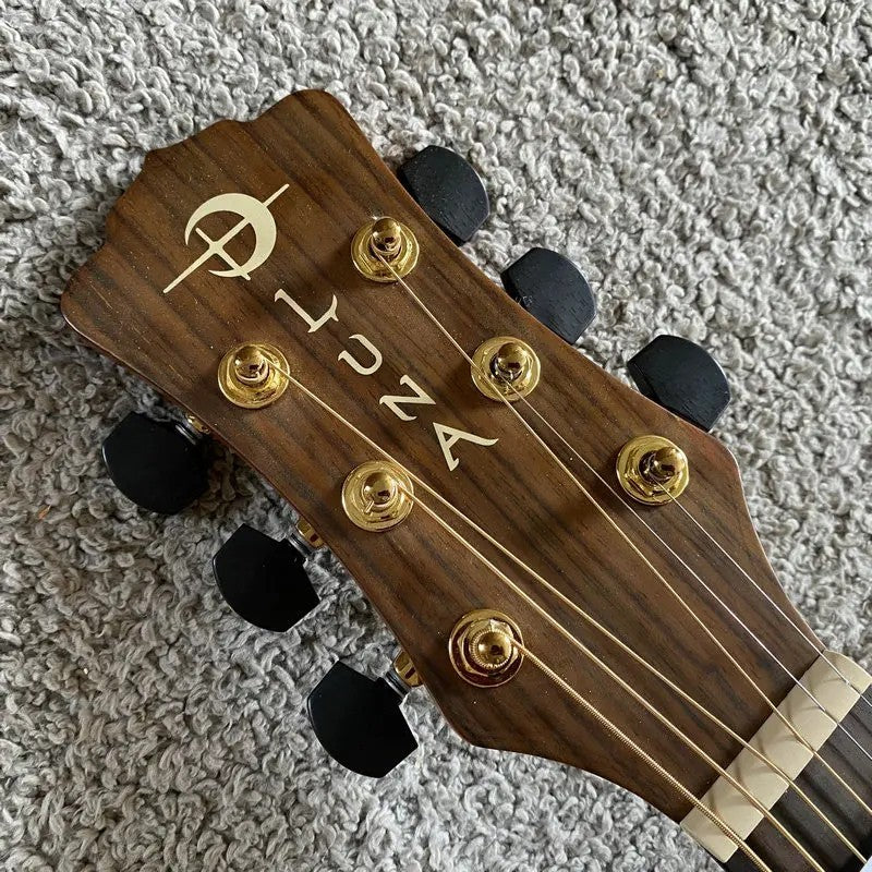 34" Luna Vintage Acoustic Guitar, Spruce Top Body, Mahogany Neck